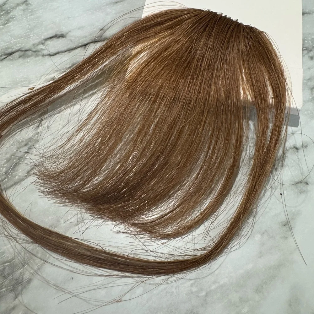 Natural Light Brown 100% Human hair Clip-In Bangs